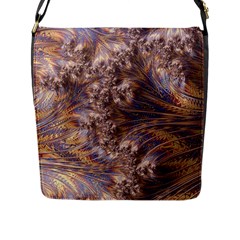 Puckered Fractal Artwork Design Flap Closure Messenger Bag (l) by Pakrebo