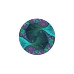 Ocean Green Sea Blue Fractal Art Golf Ball Marker Front