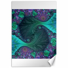 Ocean Green Sea Blue Fractal Art Canvas 12  X 18  by Pakrebo