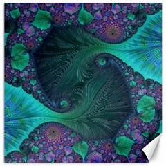 Ocean Green Sea Blue Fractal Art Canvas 16  X 16  by Pakrebo