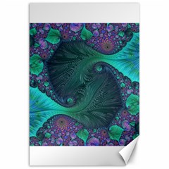 Ocean Green Sea Blue Fractal Art Canvas 20  X 30  by Pakrebo