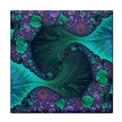 Ocean Green Sea Blue Fractal Art Face Towel by Pakrebo