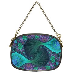 Ocean Green Sea Blue Fractal Art Chain Purse (one Side)