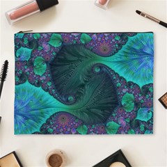 Ocean Green Sea Blue Fractal Art Cosmetic Bag (xl) by Pakrebo