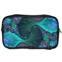 Ocean Green Sea Blue Fractal Art Toiletries Bag (two Sides) by Pakrebo