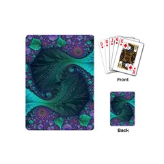 Ocean Green Sea Blue Fractal Art Playing Cards (mini) by Pakrebo