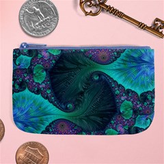 Ocean Green Sea Blue Fractal Art Large Coin Purse by Pakrebo