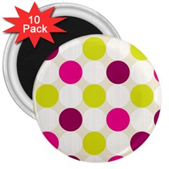 Polka Dots Spots Pattern Seamless 3  Magnets (10 Pack)  by Pakrebo