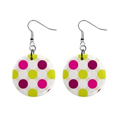 Polka Dots Spots Pattern Seamless Mini Button Earrings by Pakrebo