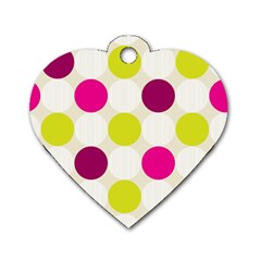 Polka Dots Spots Pattern Seamless Dog Tag Heart (two Sides) by Pakrebo