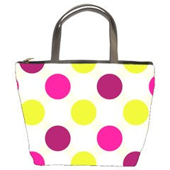 Polka Dots Spots Pattern Seamless Bucket Bag by Pakrebo