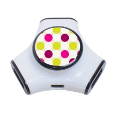 Polka Dots Spots Pattern Seamless 3-port Usb Hub by Pakrebo