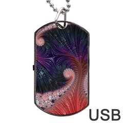 Fractal Art Artwork Design Dog Tag Usb Flash (one Side) by Pakrebo