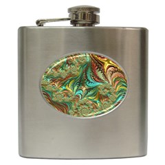 Fractal Artwork Pattern Digital Hip Flask (6 Oz) by Pakrebo