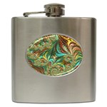 Fractal Artwork Pattern Digital Hip Flask (6 oz) Front