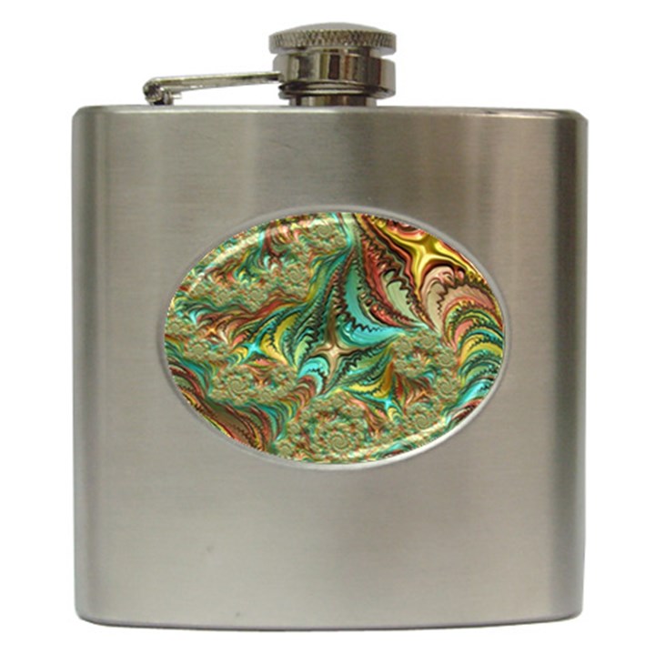 Fractal Artwork Pattern Digital Hip Flask (6 oz)