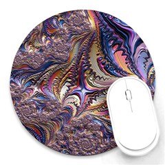 Fractal Artwork Pattern Digital Round Mousepads by Pakrebo