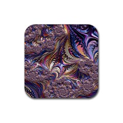 Fractal Artwork Pattern Digital Rubber Coaster (square)  by Pakrebo