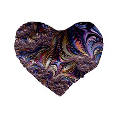 Fractal Artwork Pattern Digital Standard 16  Premium Heart Shape Cushions