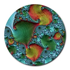 Fractal Art Colorful Pattern Round Mousepads