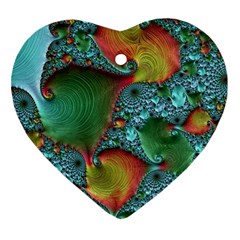 Fractal Art Colorful Pattern Ornament (Heart)