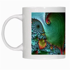 Fractal Art Colorful Pattern White Mugs by Pakrebo