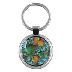 Fractal Art Colorful Pattern Key Chains (Round) 