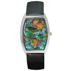 Fractal Art Colorful Pattern Barrel Style Metal Watch