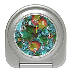 Fractal Art Colorful Pattern Travel Alarm Clock