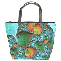 Fractal Art Colorful Pattern Bucket Bag