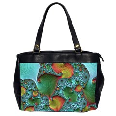 Fractal Art Colorful Pattern Oversize Office Handbag (2 Sides)