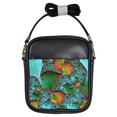 Fractal Art Colorful Pattern Girls Sling Bag