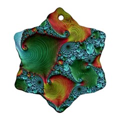 Fractal Art Colorful Pattern Snowflake Ornament (Two Sides)