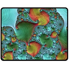 Fractal Art Colorful Pattern Double Sided Fleece Blanket (Medium) 