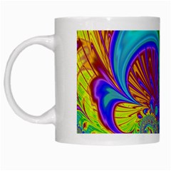 Fractal Neon Art Artwork Fantasy White Mugs by Pakrebo