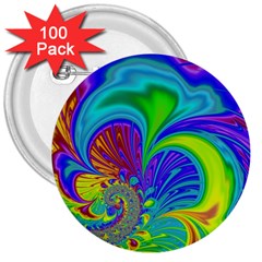 Fractal Neon Art Artwork Fantasy 3  Buttons (100 Pack)  by Pakrebo