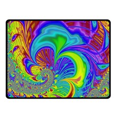 Fractal Neon Art Artwork Fantasy Double Sided Fleece Blanket (small)  by Pakrebo