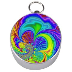 Fractal Neon Art Artwork Fantasy Silver Compasses by Pakrebo