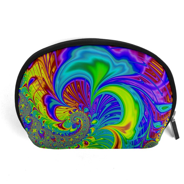 Fractal Neon Art Artwork Fantasy Accessory Pouch (Large)