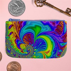 Fractal Neon Art Artwork Fantasy Large Coin Purse by Pakrebo