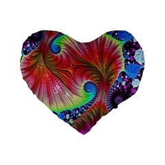 Fractal Art Fractal Colorful Standard 16  Premium Heart Shape Cushions