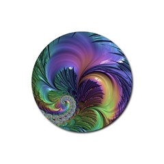 Fractal Artwork Art Swirl Vortex Rubber Coaster (round)  by Pakrebo