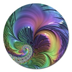 Fractal Artwork Art Swirl Vortex Magnet 5  (round) by Pakrebo