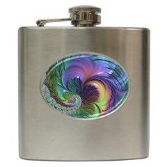 Fractal Artwork Art Swirl Vortex Hip Flask (6 Oz) by Pakrebo