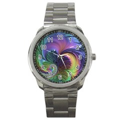 Fractal Artwork Art Swirl Vortex Sport Metal Watch by Pakrebo