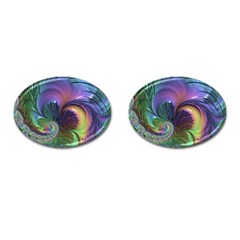 Fractal Artwork Art Swirl Vortex Cufflinks (oval) by Pakrebo