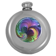 Fractal Artwork Art Swirl Vortex Round Hip Flask (5 Oz) by Pakrebo