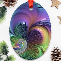 Fractal Artwork Art Swirl Vortex Oval Ornament (two Sides) by Pakrebo