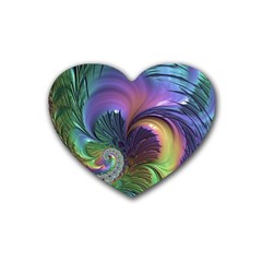 Fractal Artwork Art Swirl Vortex Heart Coaster (4 Pack)  by Pakrebo