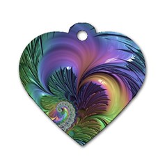 Fractal Artwork Art Swirl Vortex Dog Tag Heart (two Sides) by Pakrebo